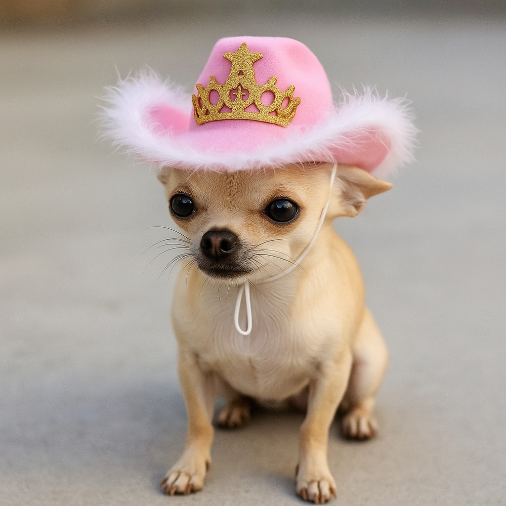 Doggy Parton Pink Cowgirl Tiara Hat Small Dog Rodeo Costume Festival Outfit NWT